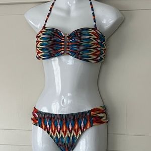 Kenneth Cole IKAT Bandeau Bikini New w/o tags Colorful + Fun Size Small